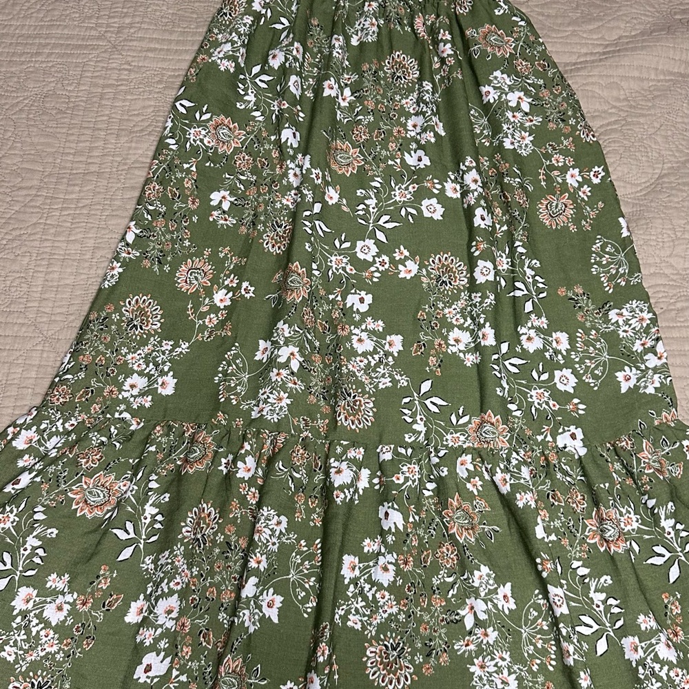 Floral Green maxi dress